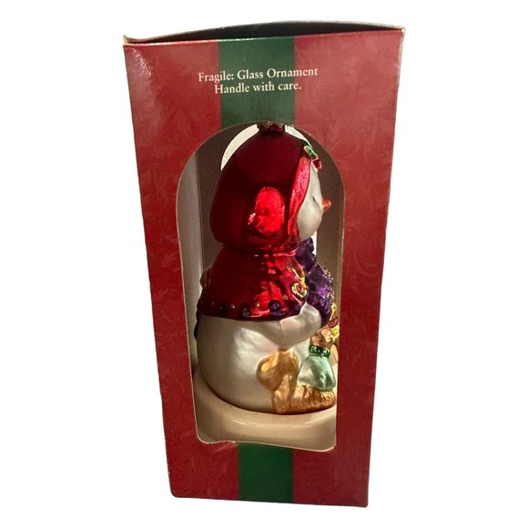 VTG Christmas Ornament,Brass Key,Hand-Crafted Glass,Classic Woodsman Snowmen - Picture 5 of 6